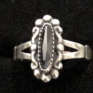 Vintage Hematite Sterling Silver Ring